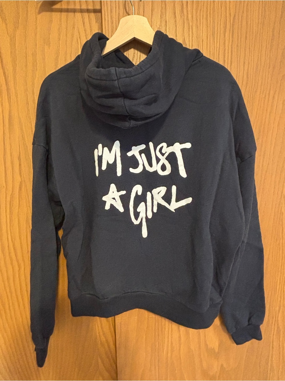I'm Just A Girl Navy Hoodie Sweatshirt - Women's Graphic Pullover